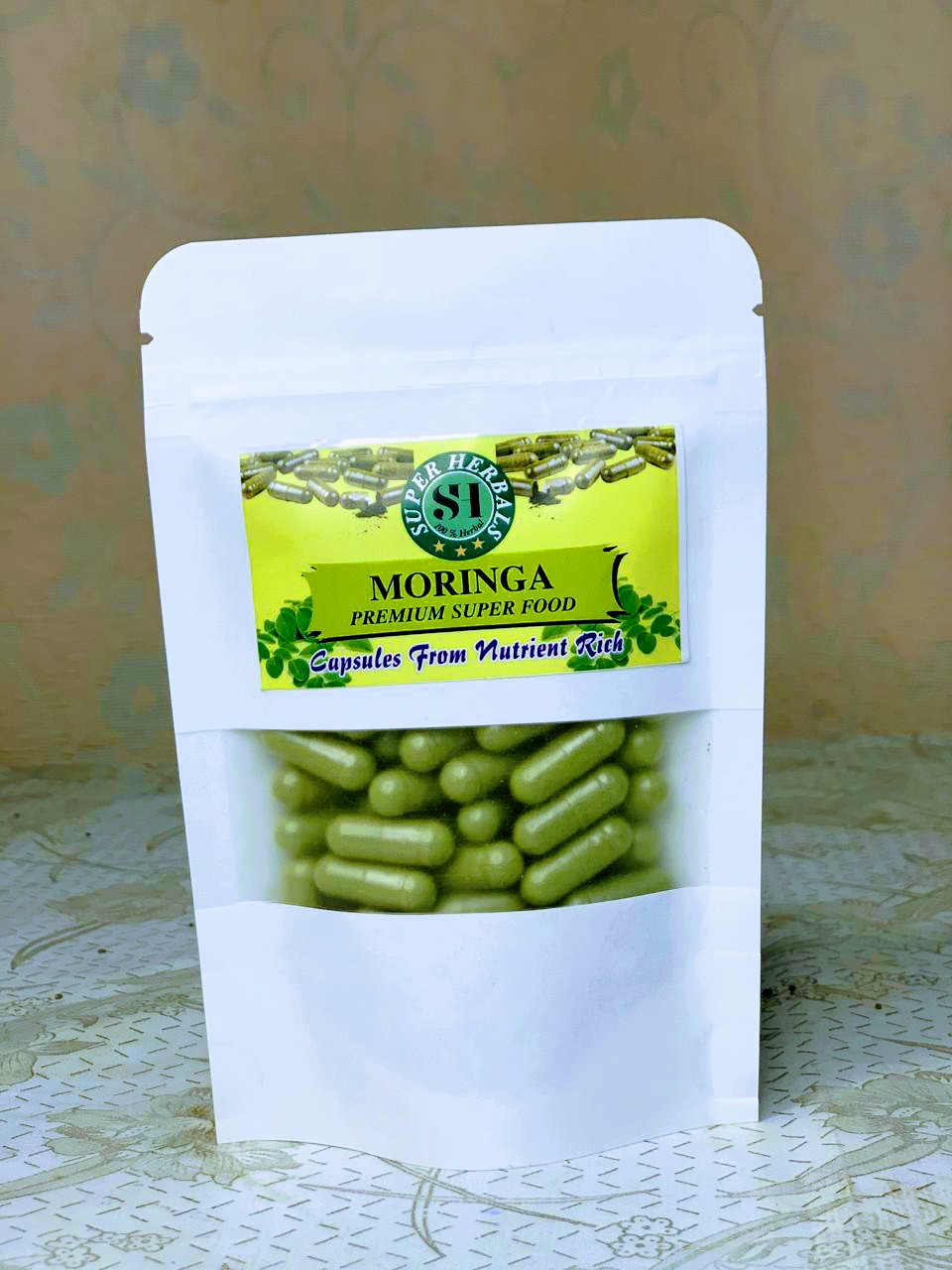 Moringa Leaf Powder(200 Gram) Moringa Capsules (25)500 Mg Free Or Moringa Tea Free(PACK OF 2)