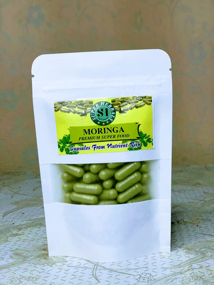 Moringa Leaf Powder(200 Gram) Moringa Capsules (25)500 Mg Free Or Moringa Tea Free(PACK OF 2)